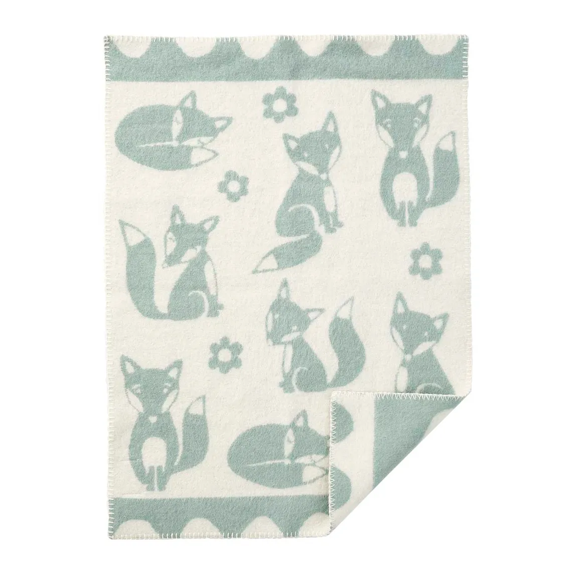 Couverture enfant Fox, bleu clair Klippan Yllefabrik