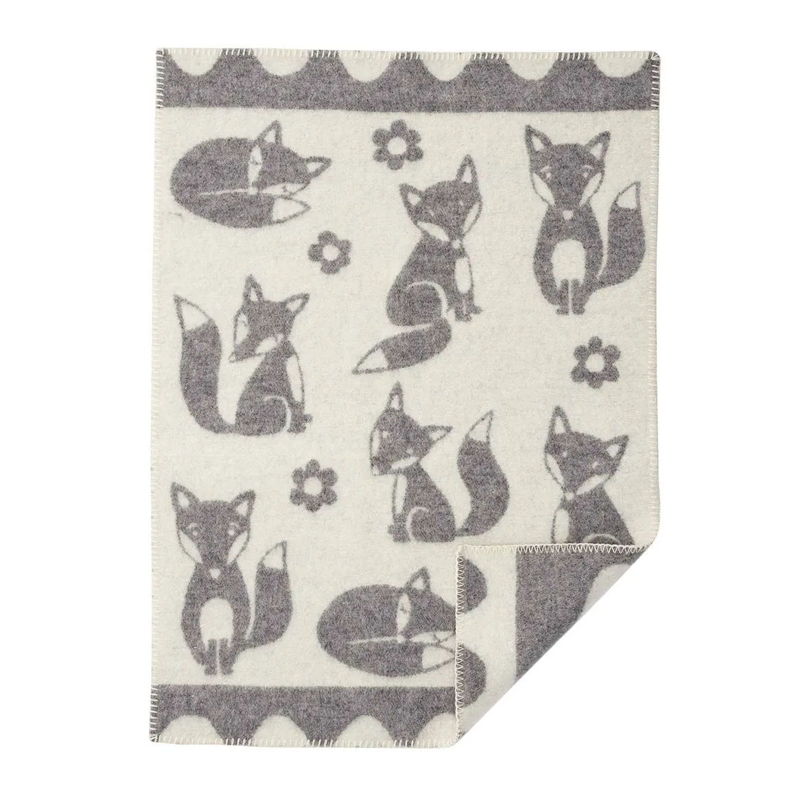 Couverture enfant Fox, gris Klippan Yllefabrik