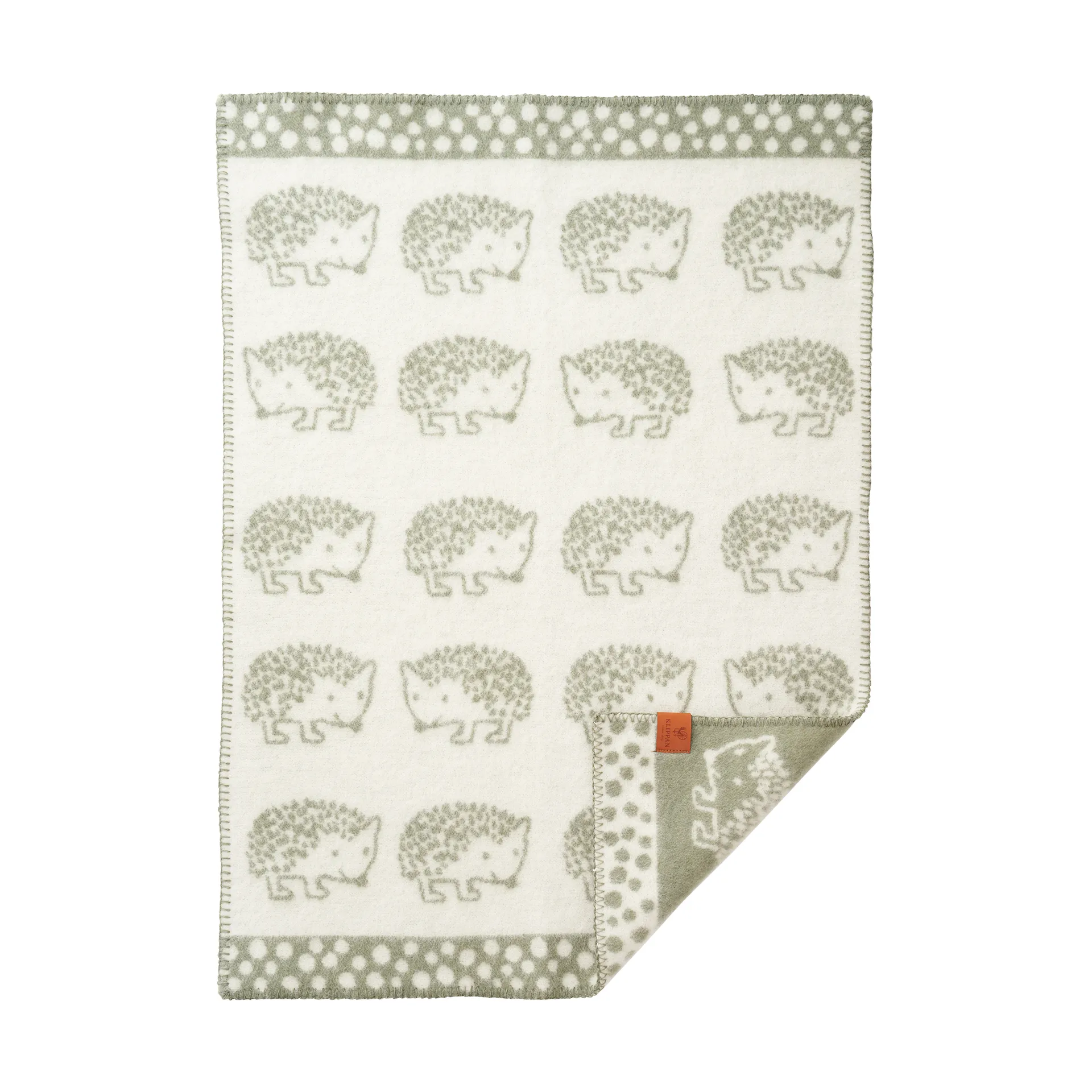 Couverture enfant Hedgehog 65x90 cm, Vert Klippan Yllefabrik