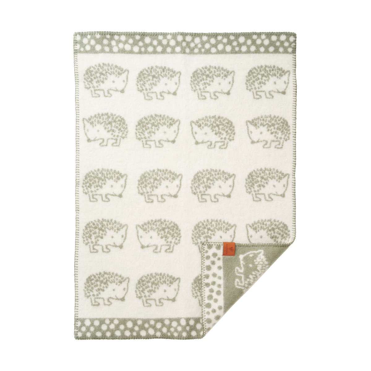 Klippan Yllefabrik Couverture enfant Hedgehog 65x90 cm Vert