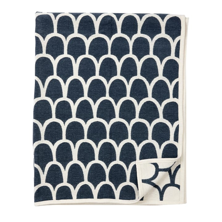 Couverture Feathers chenille, bleu Klippan Yllefabrik