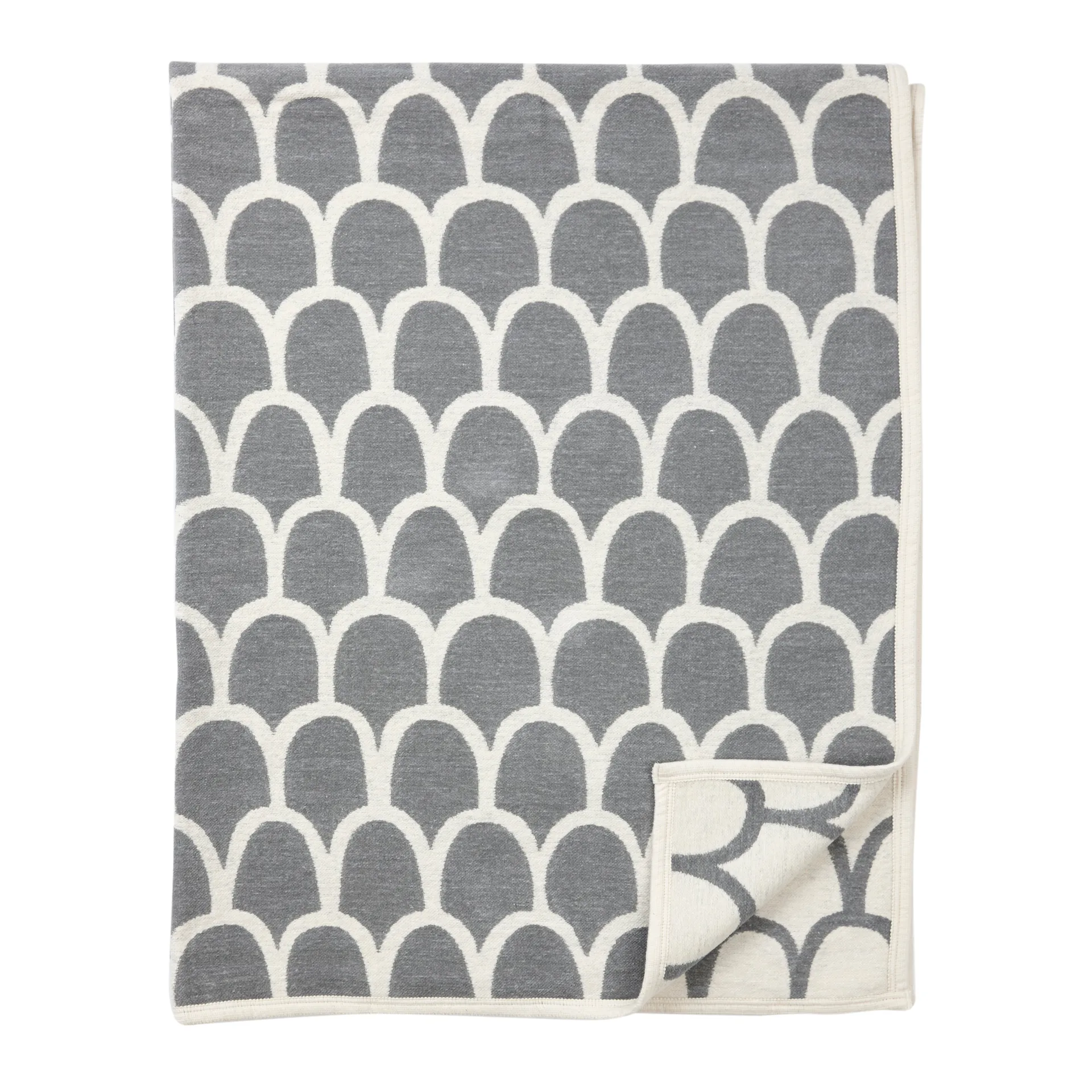 Couverture Feathers chenille, gris Klippan Yllefabrik