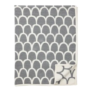 Couverture Feathers chenille - gris - Klippan Yllefabrik