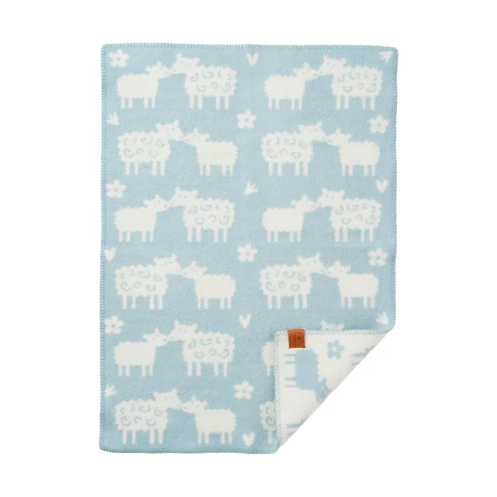 Couverture pour enfant Bää laine - Light blue, 65x90 cm - Klippan Yllefabrik