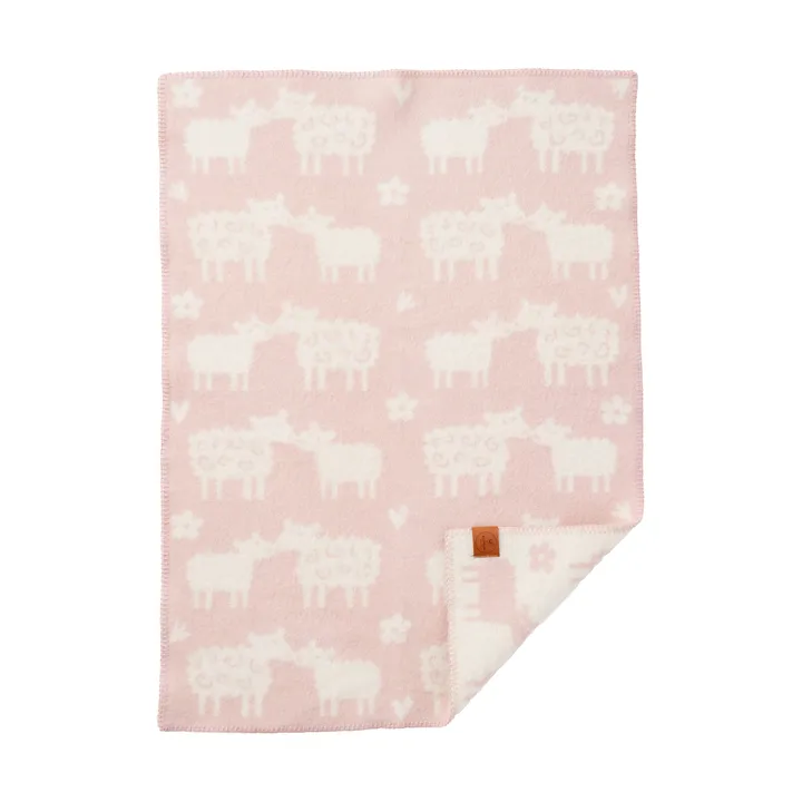 Couverture pour enfant Bää laine - Soft pink, 65x90 cm - Klippan Yllefabrik