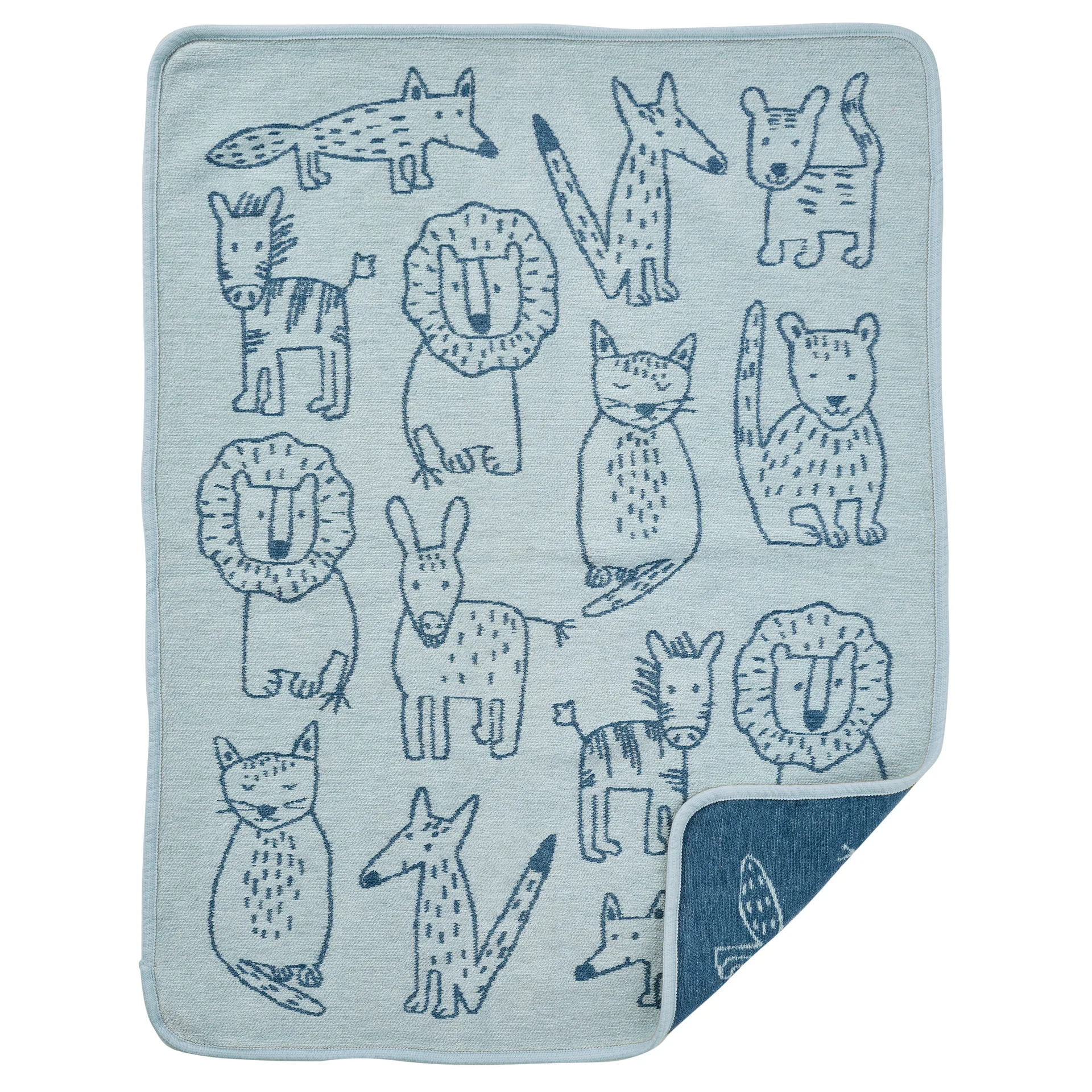 Couverture pour enfant Buddies 70x90 cm, Bleu Klippan Yllefabrik