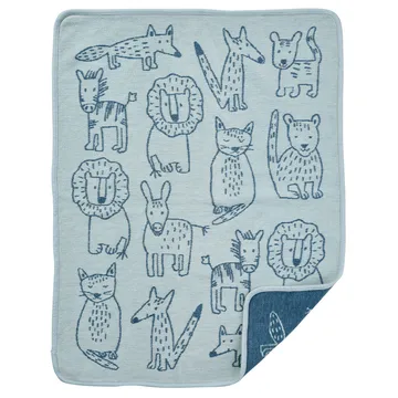 Couverture pour enfant Buddies 70x90 cm - Bleu - Klippan Yllefabrik