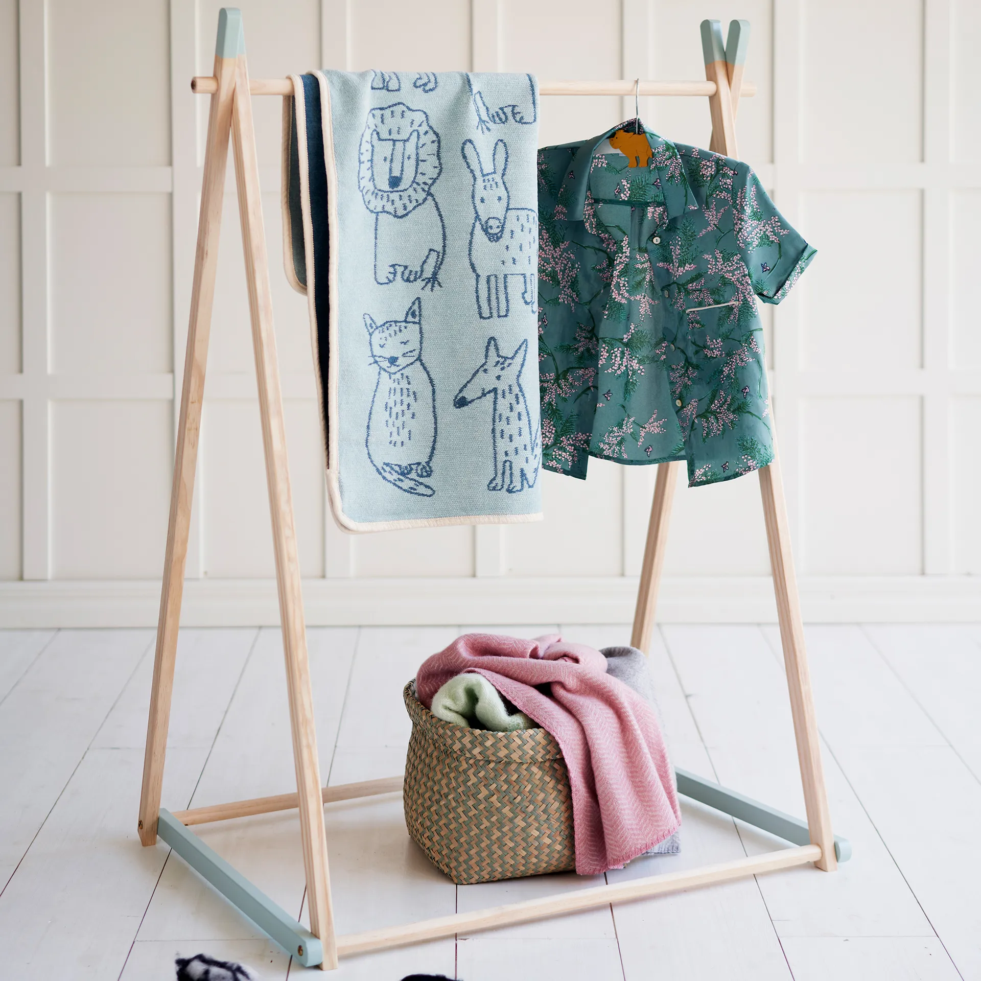 Couverture pour enfant Buddies 70x90 cm, Bleu Klippan Yllefabrik