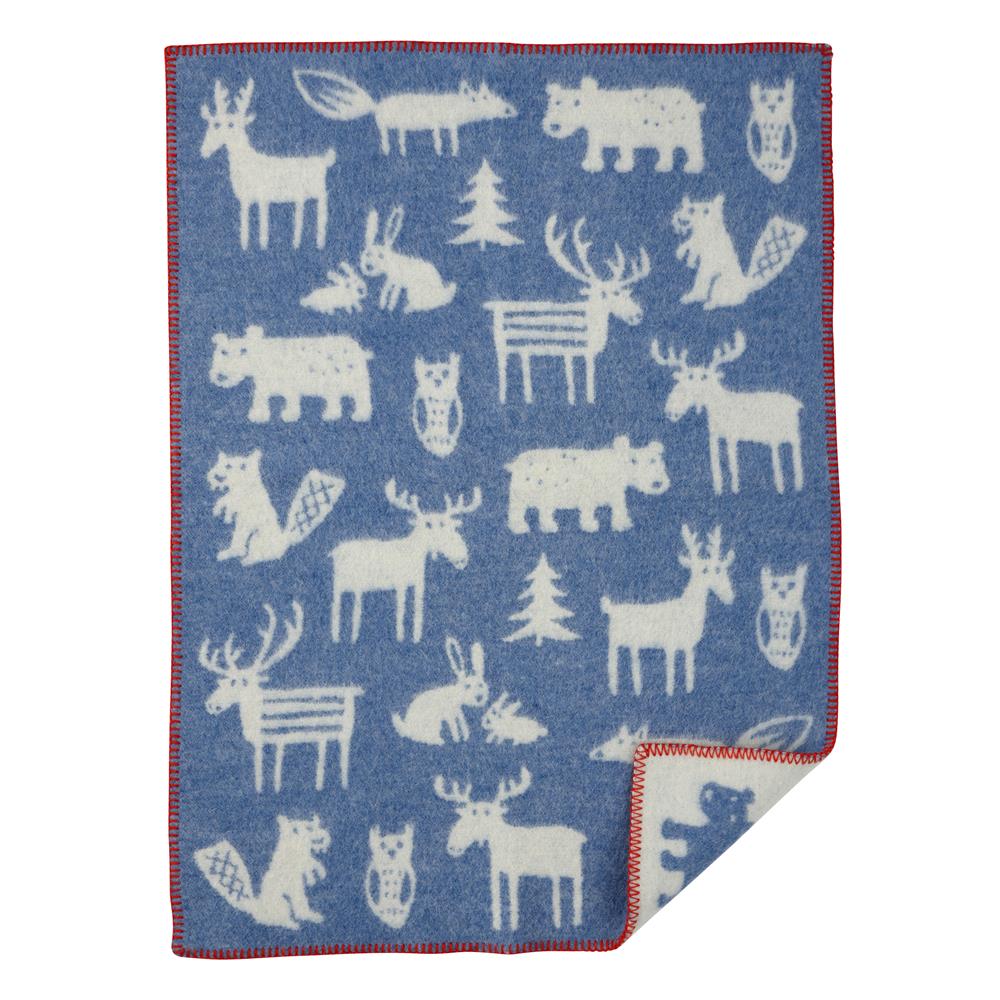 Klippan Yllefabrik Couverture pour enfant Forest bleu