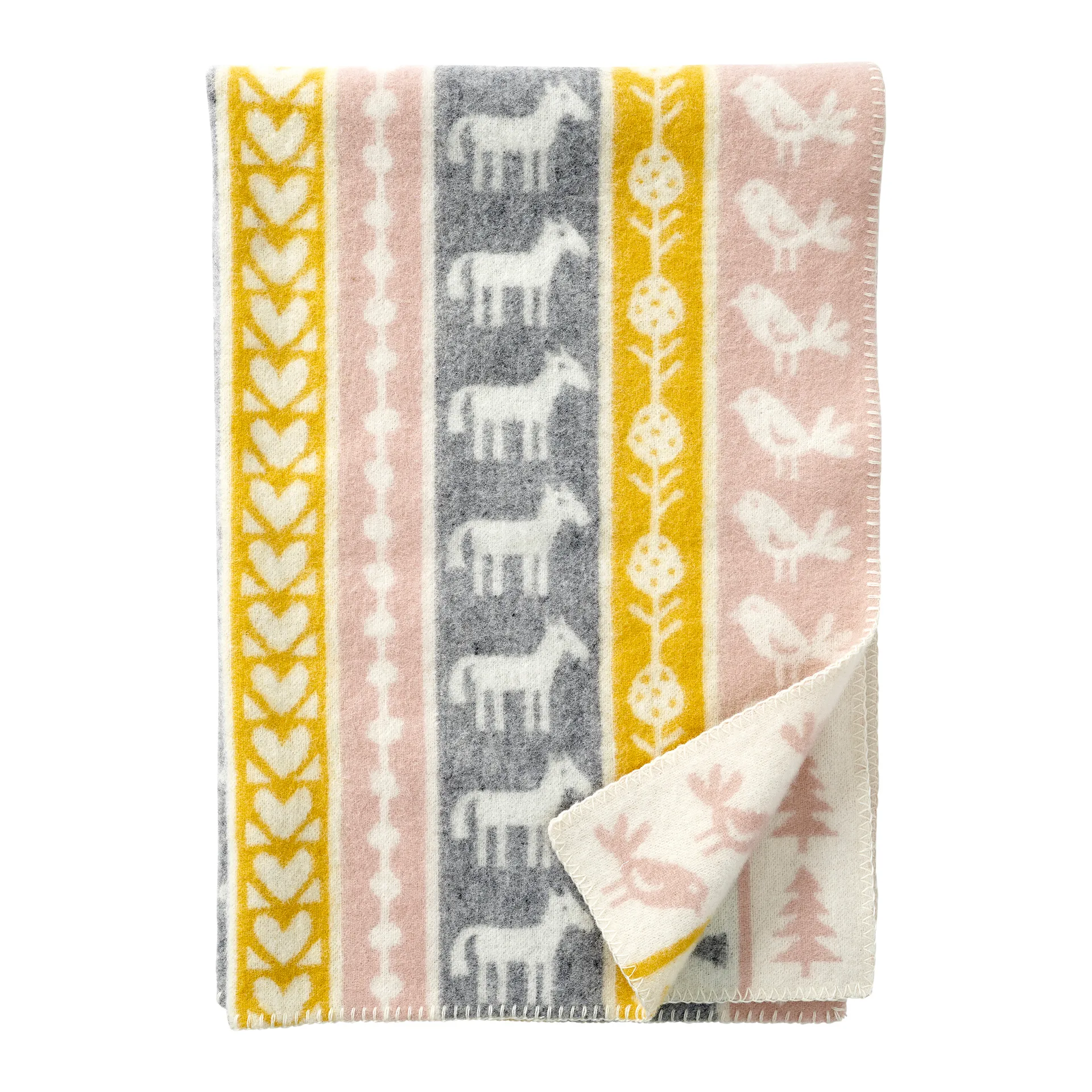 Couverture pour enfant laine Nature, Jaune Klippan Yllefabrik