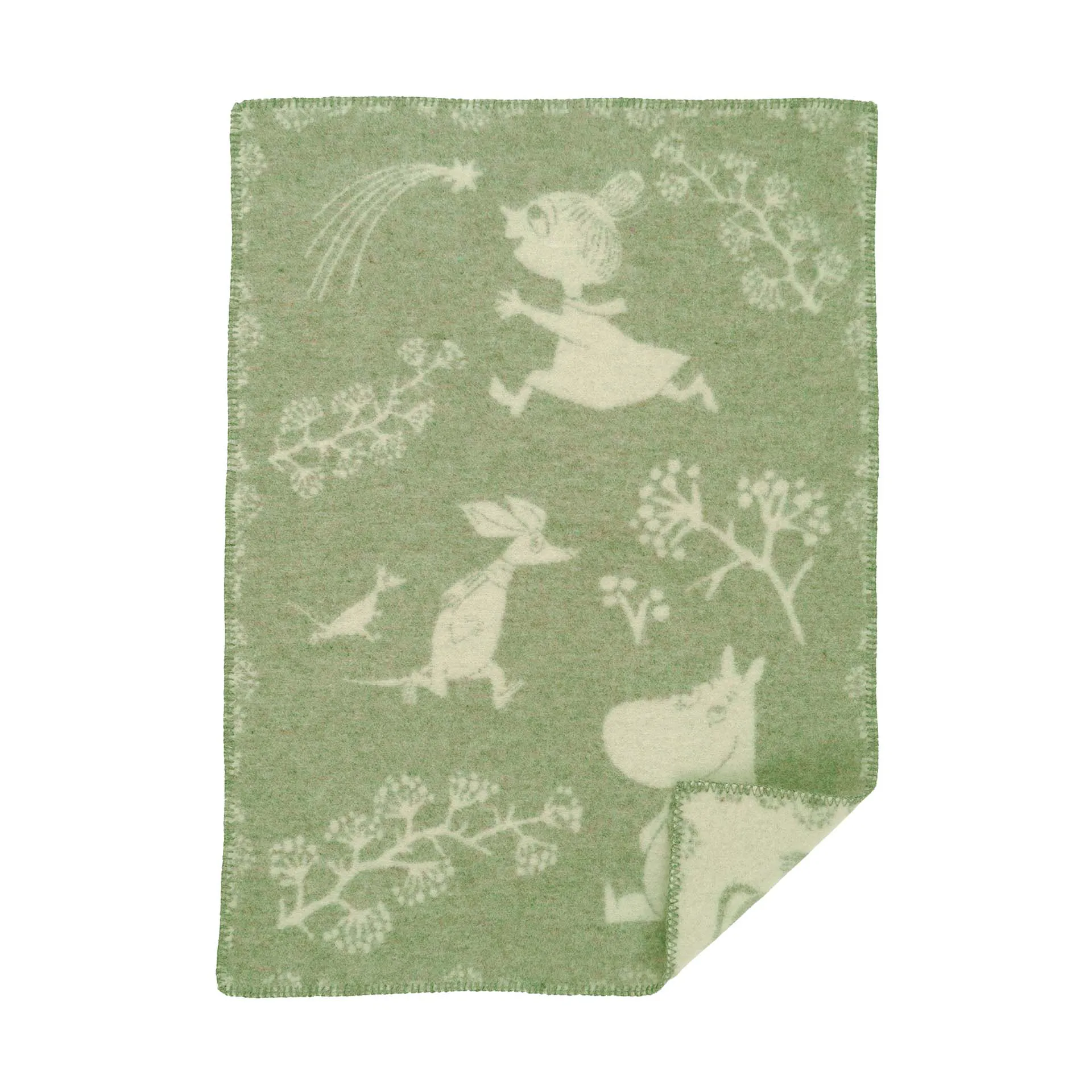 Couverture pour enfant Moomin Winterland 65x90 cm, Frost green Klippan Yllefabrik