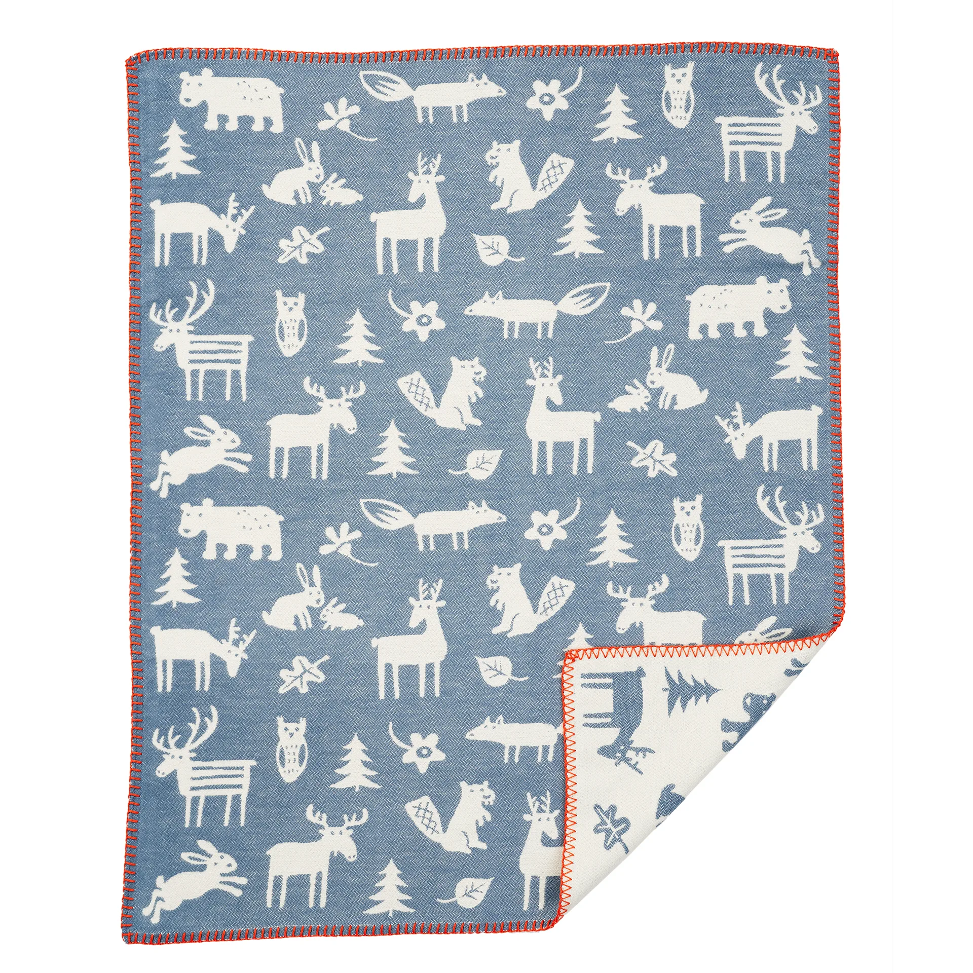 Forest Couverture pour bébé en coton, Bleu Klippan Yllefabrik