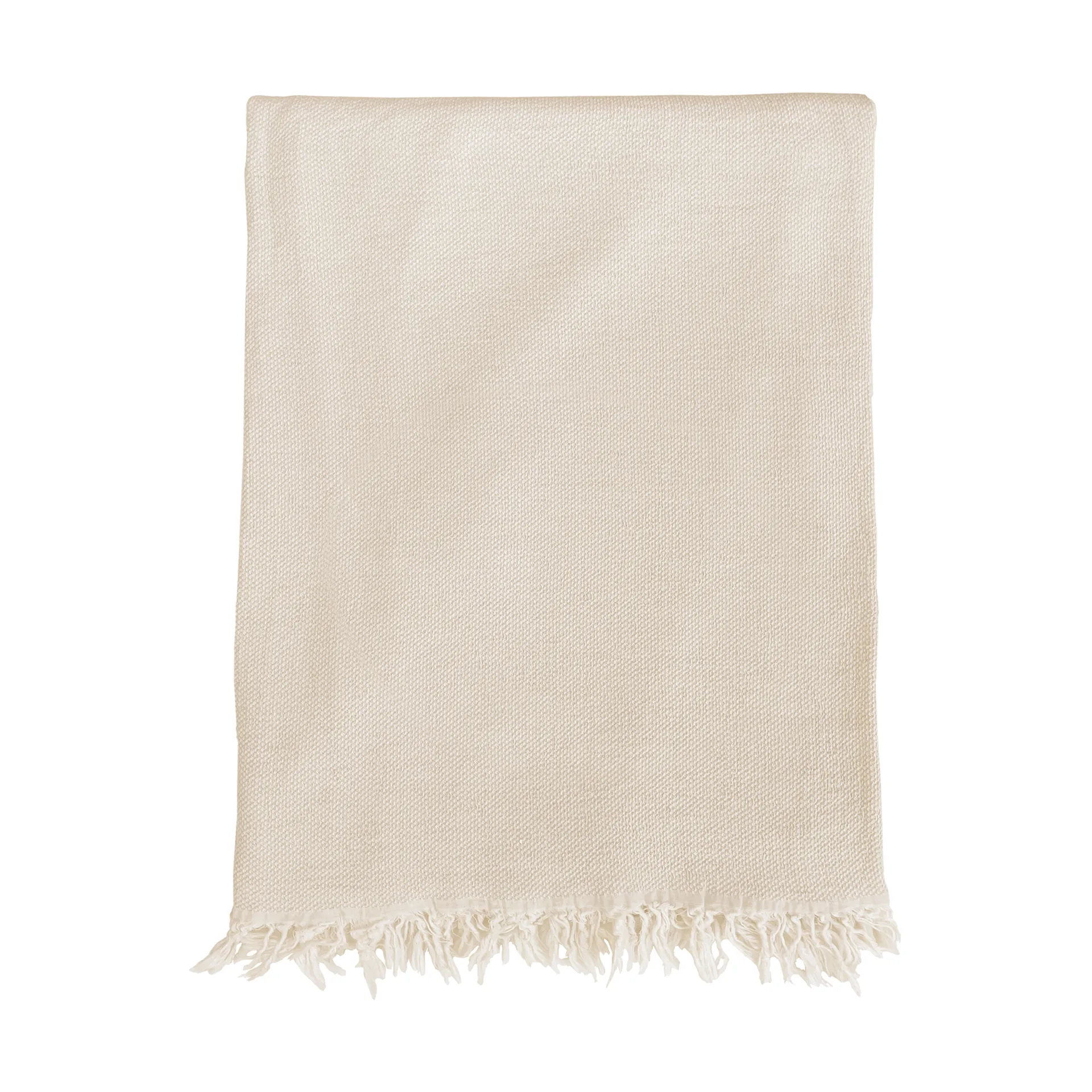 Plaid Boheme en coton 130x170 cm, Beige Klippan Yllefabrik