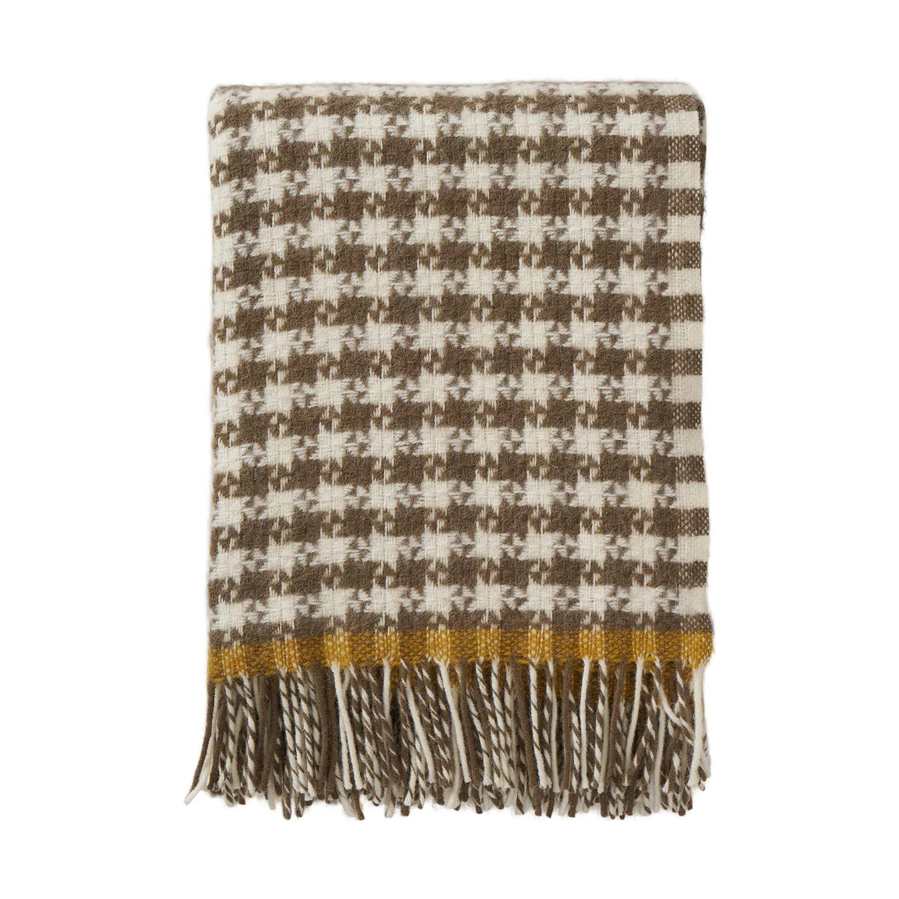 Plaid Dogtooth en laine 130x200 cm, Mud Klippan Yllefabrik