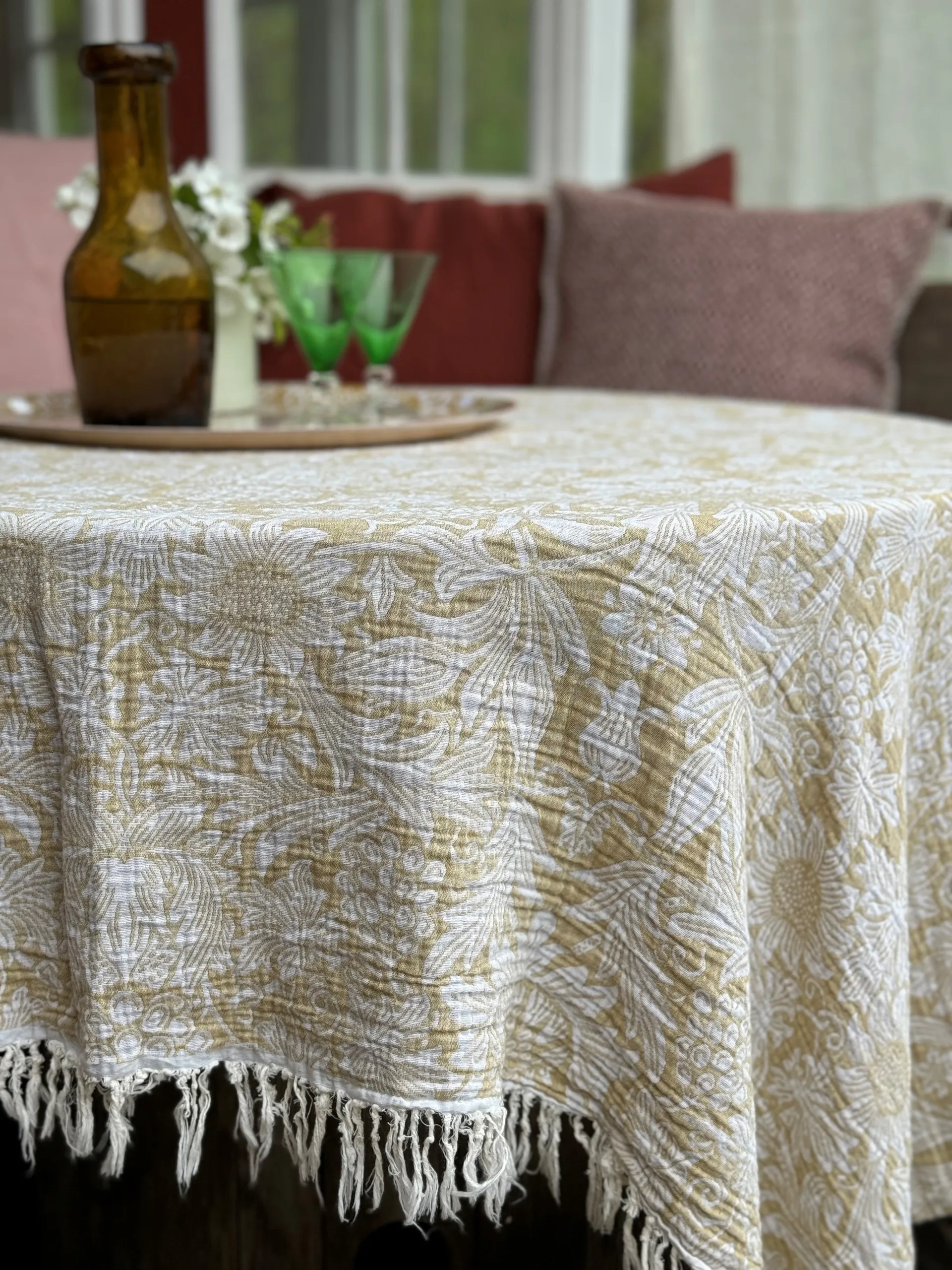 Plaid en coton Sunflower 140x200 cm, Golden Klippan Yllefabrik