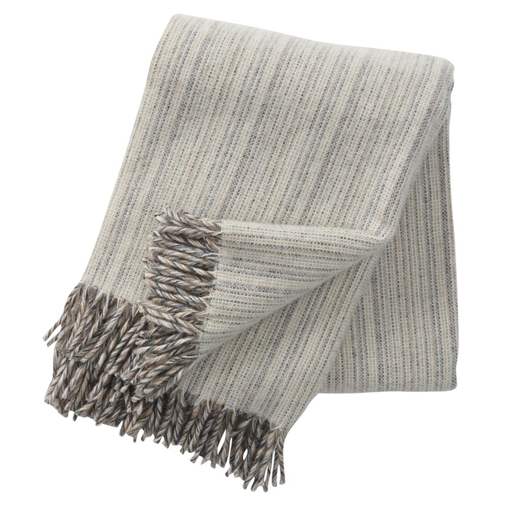 Klippan Yllefabrik Plaid en laine Björk neutre | Design Scandinave | Plaids & couvertures en laine | Gris