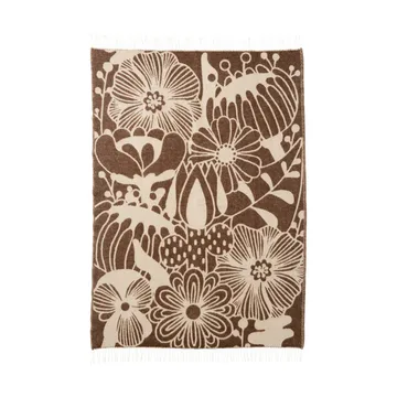 Plaid en laine Blomranka - Brown-beige, 130x200 cm - Klippan Yllefabrik