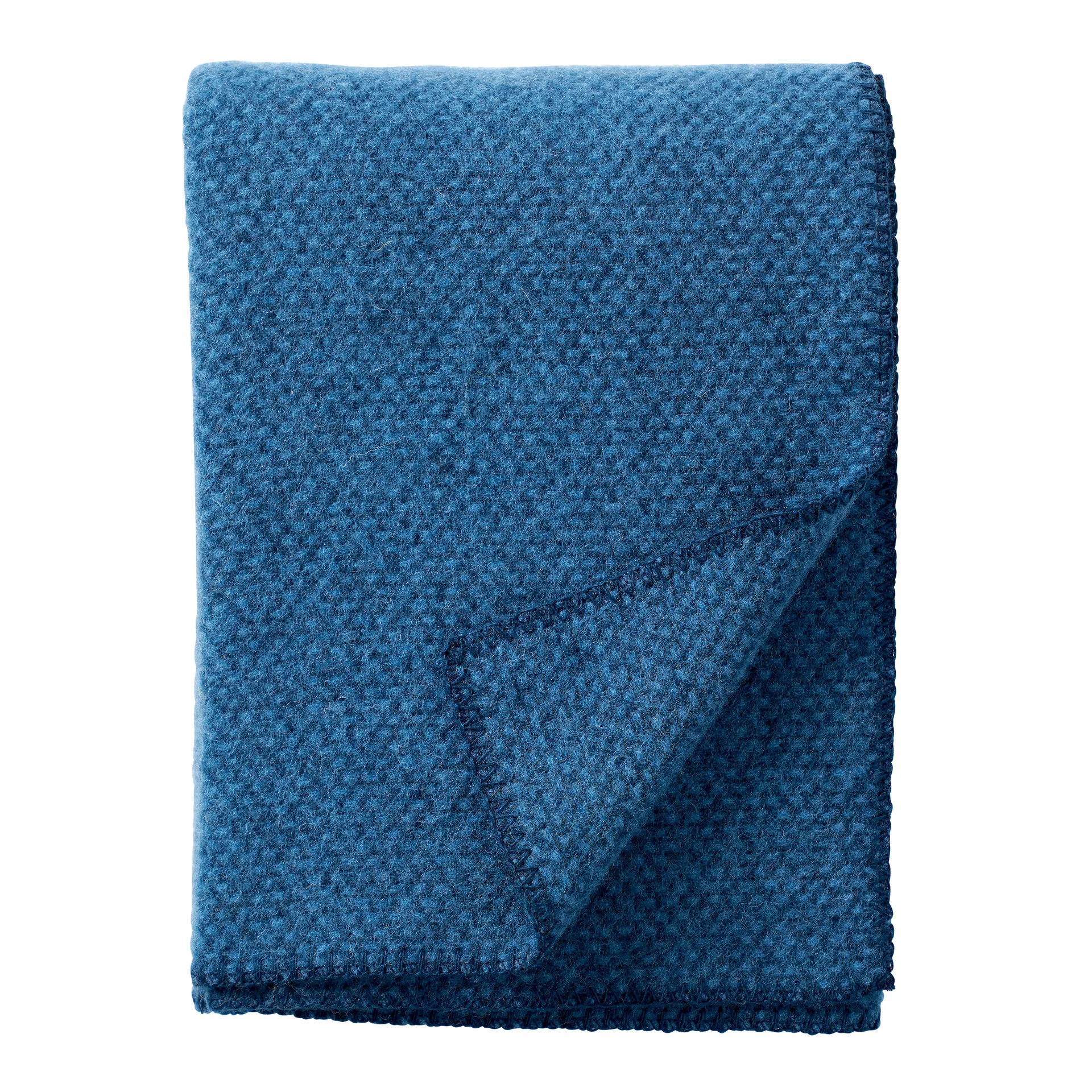 Plaid en laine Domino, Sea blue Klippan Yllefabrik