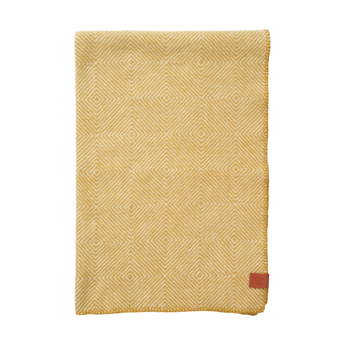 Klippan Yllefabrik Plaid en laine Gooseye midi 90x130 cm Jaune