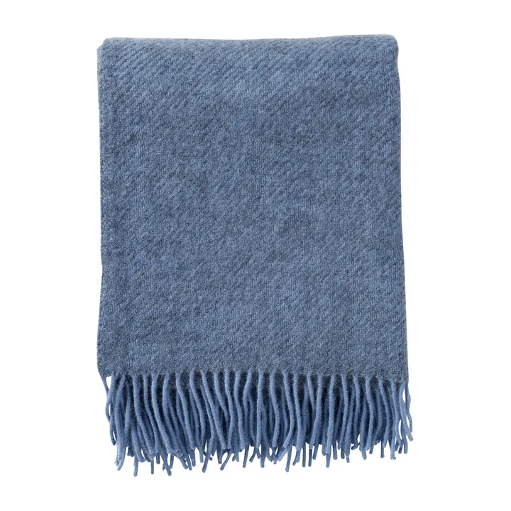 Plaid en laine Gotland 130x200 cm - Infinity blue (bleu) - Klippan Yllefabrik