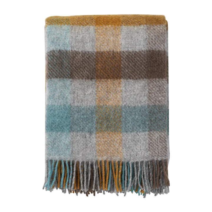 Plaid en laine Gotland 130x200 cm - Multi-turquoise - Klippan Yllefabrik