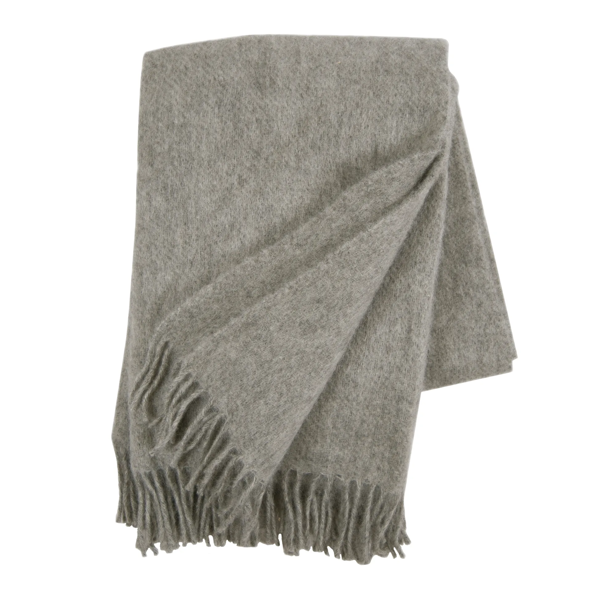 Plaid en laine Gotland 130x200cm, Gris nature Klippan Yllefabrik