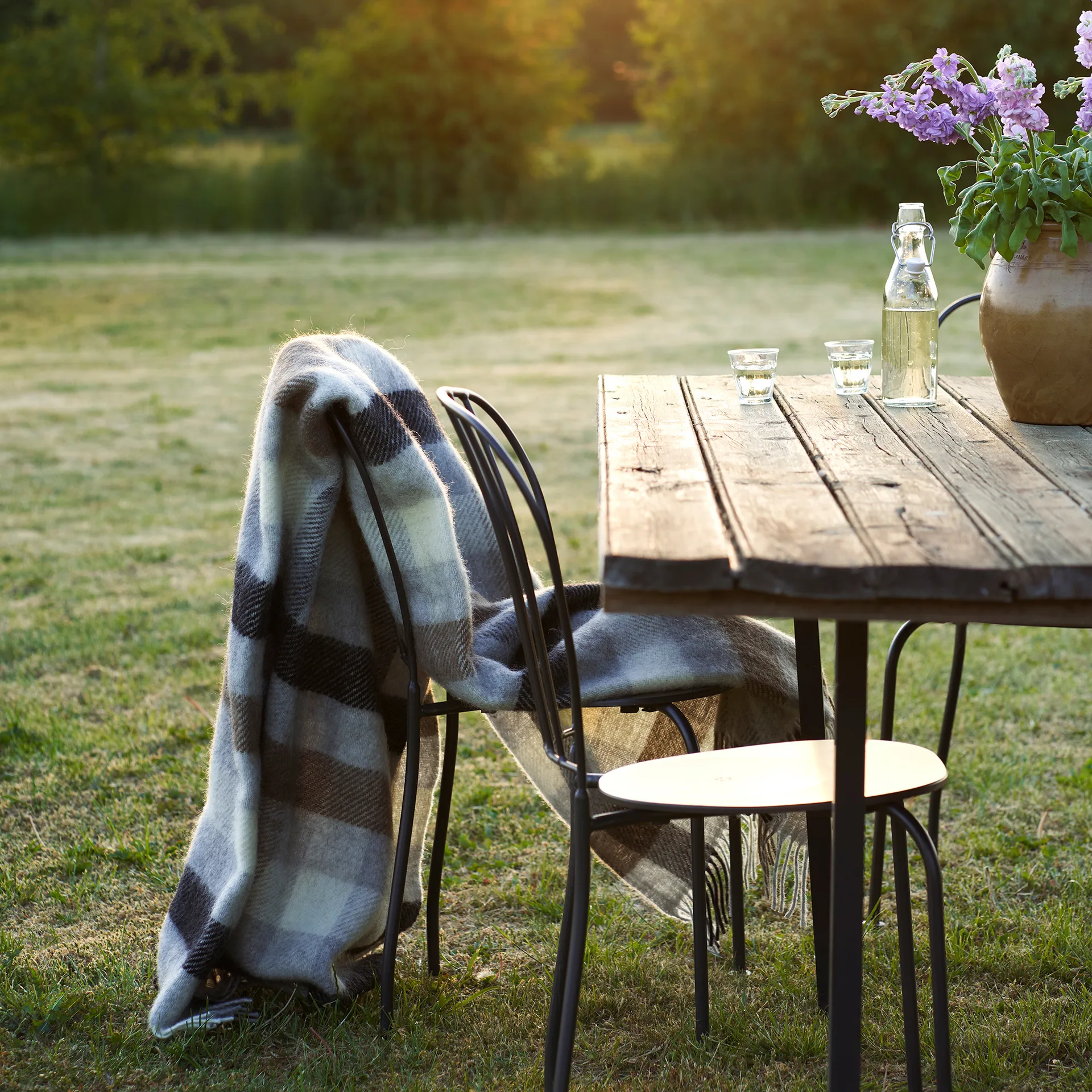 Plaid en laine Gotland 130x200cm, Multi grey Klippan Yllefabrik