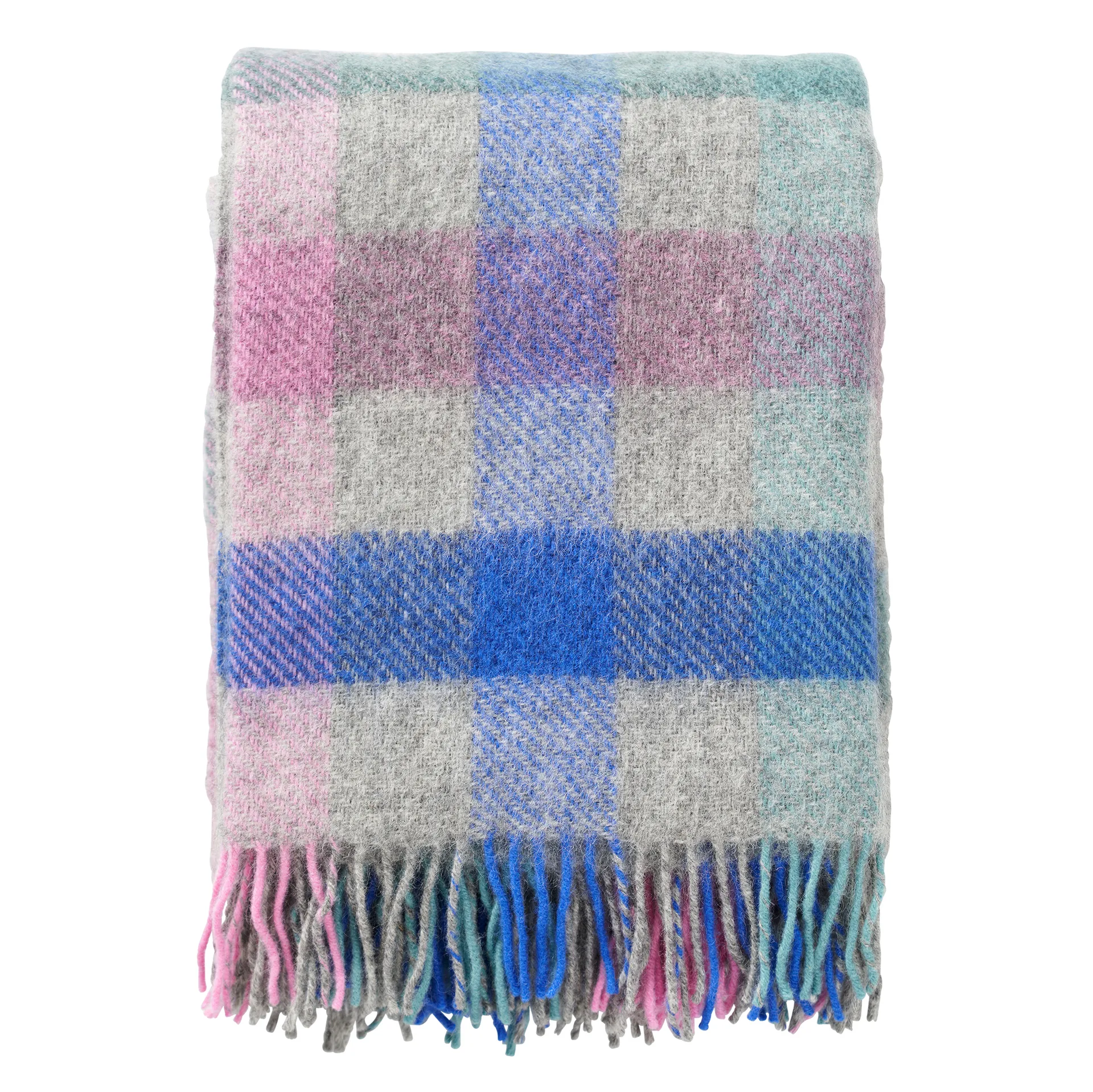 Plaid en laine Gotland 130x200cm, Multi pastèle Klippan Yllefabrik