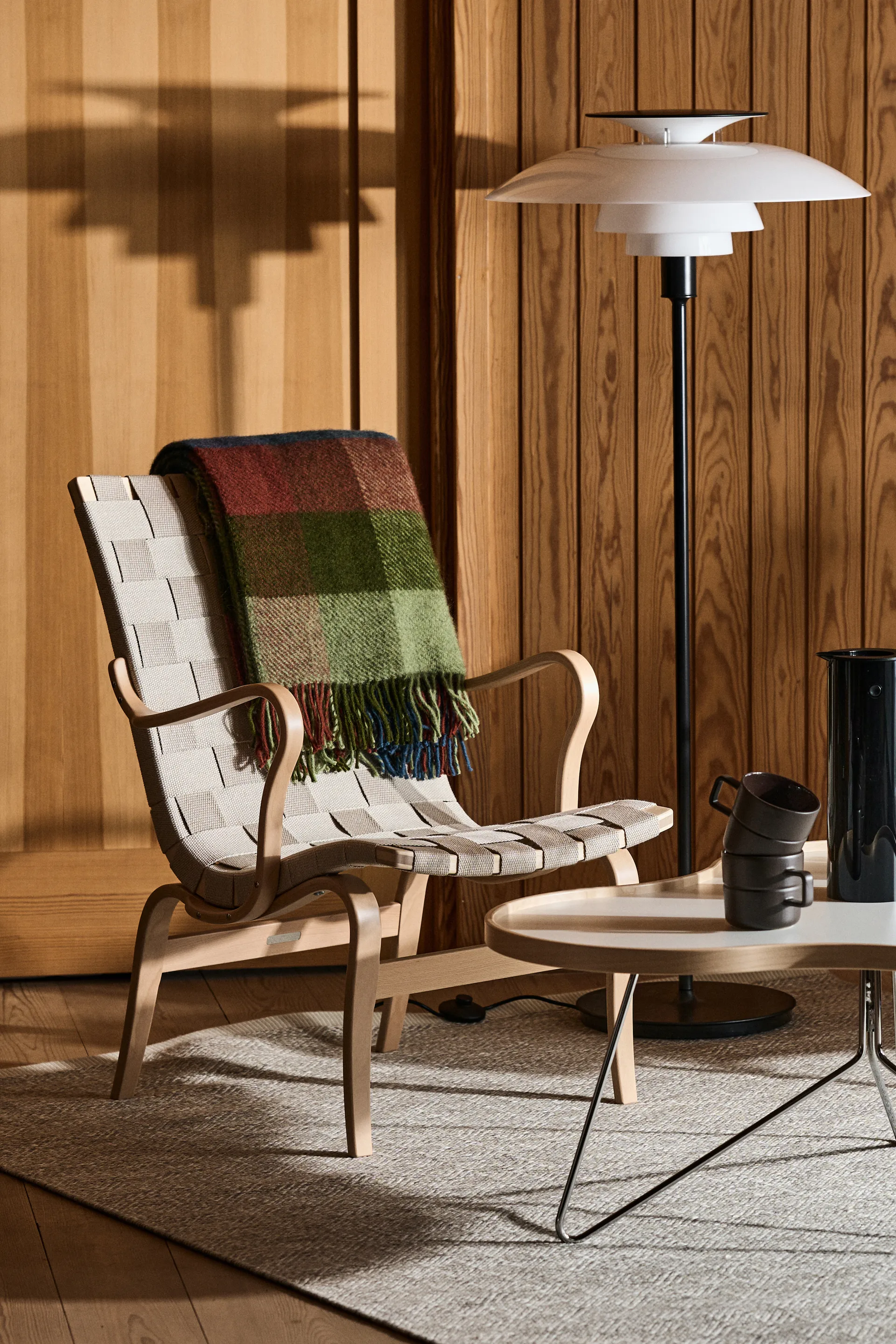 Plaid en laine Gotland 130x200cm, Multi-vert Klippan Yllefabrik