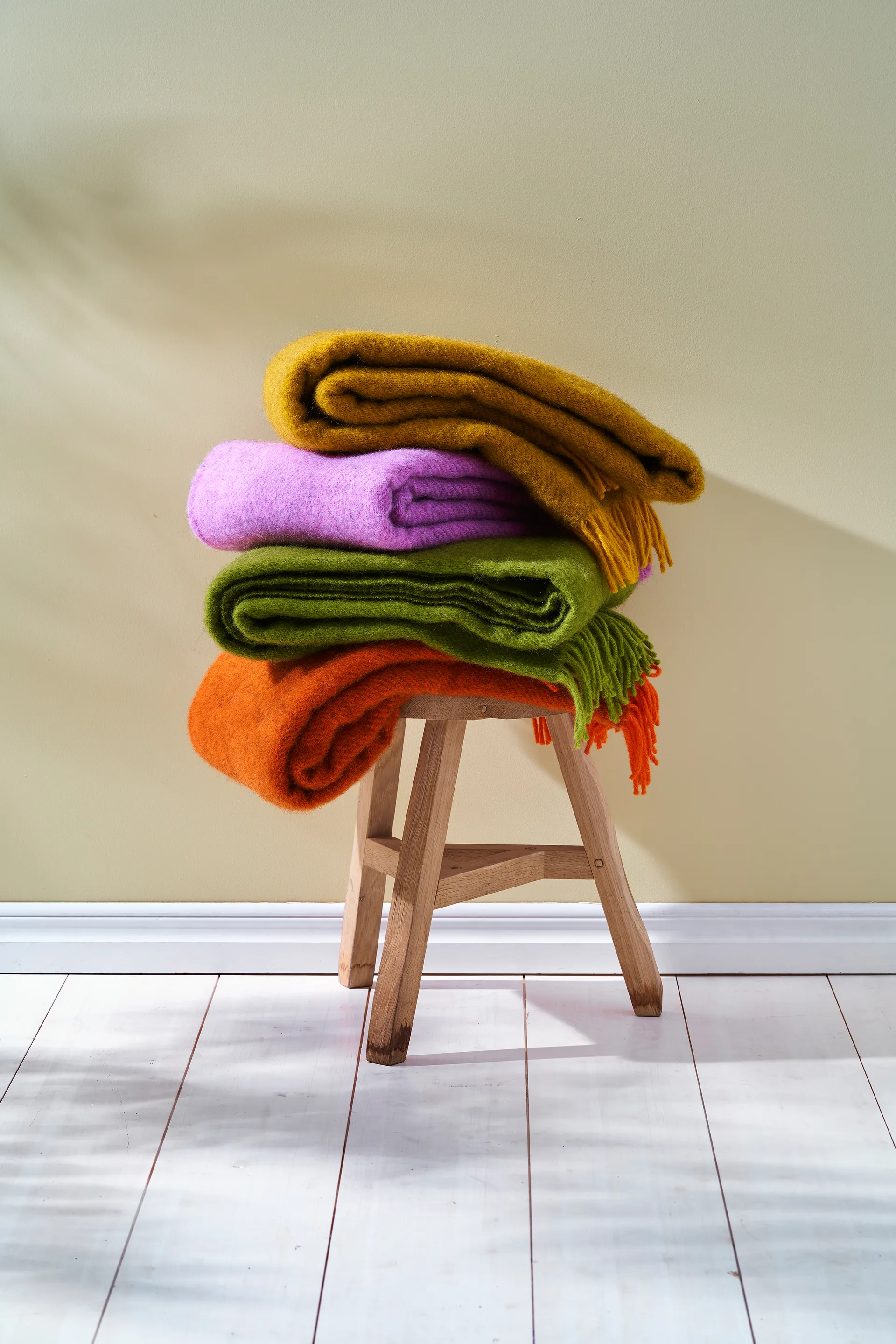 Plaid en laine Gotland 130x200cm, Orange Klippan Yllefabrik