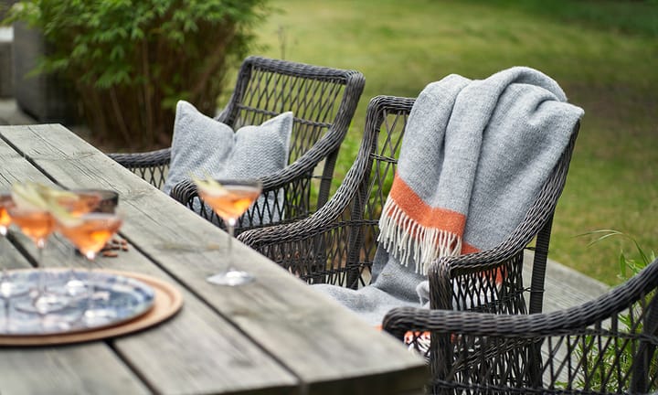 Plaid en laine Hampus 130x200 cm, Gris-orange Klippan Yllefabrik