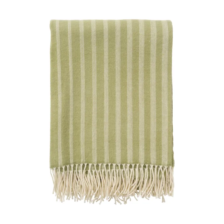 Plaid en laine Irregular stripes - Olive, 130x200 cm - Klippan Yllefabrik