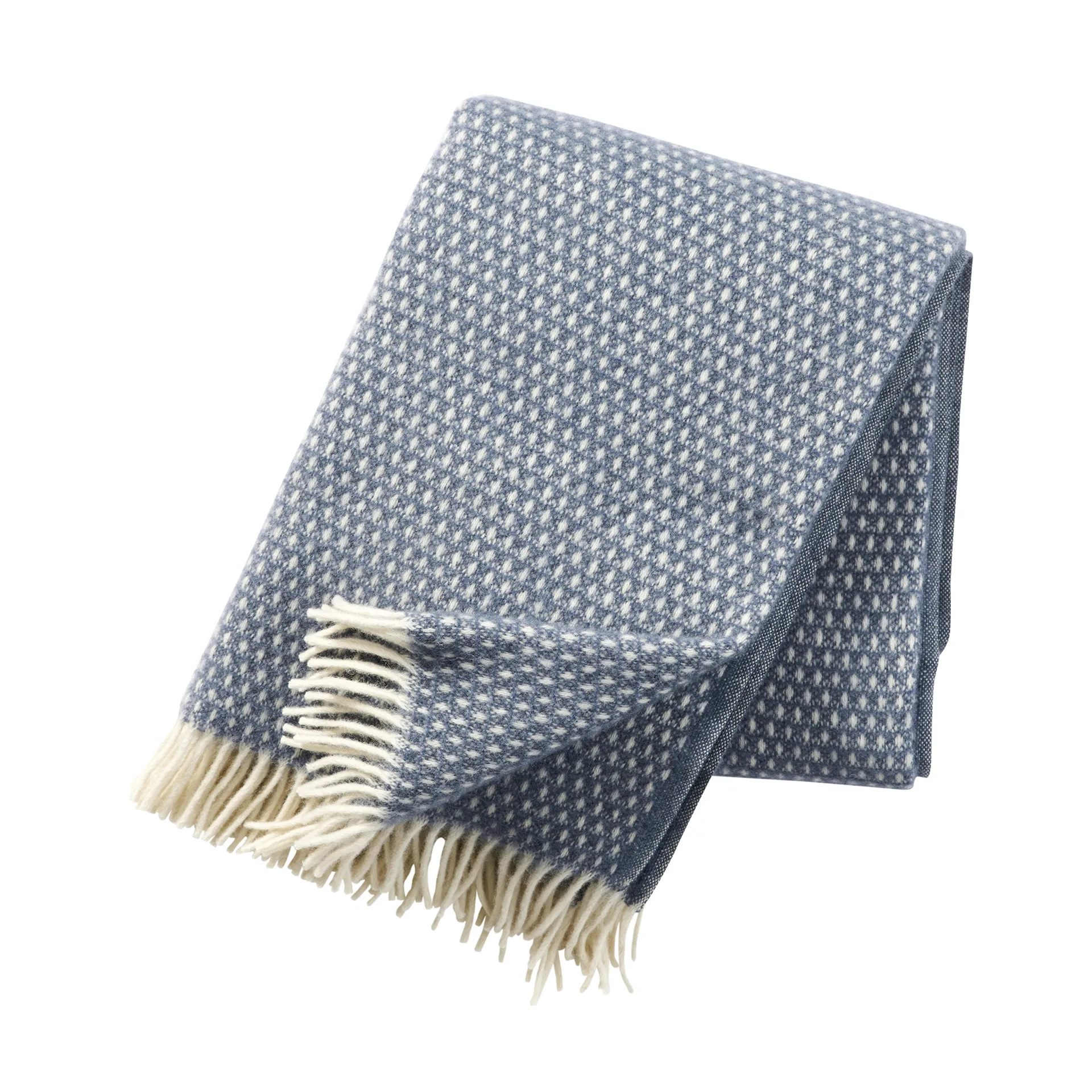 Plaid en laine Knut, bleu Klippan Yllefabrik