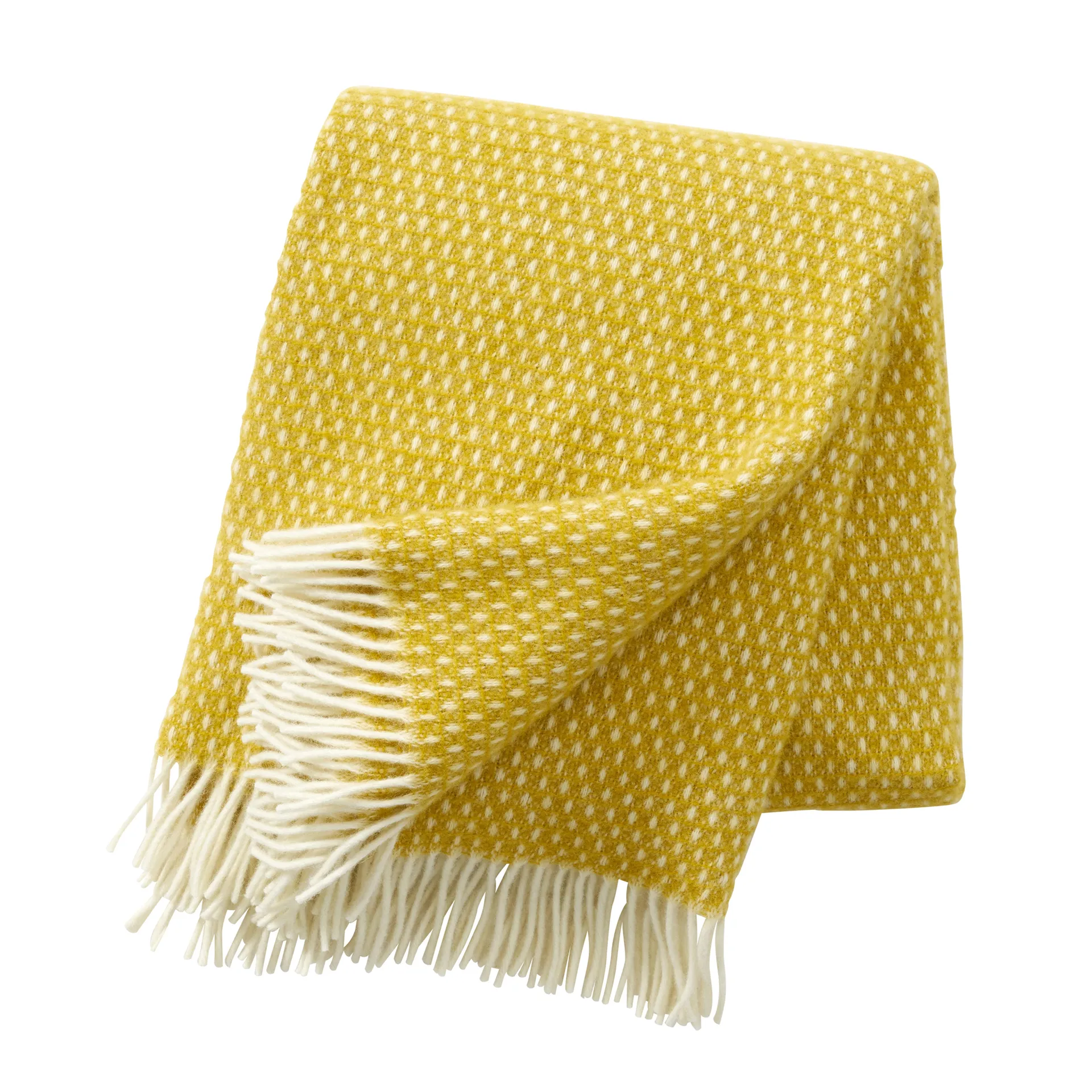 Plaid en laine Knut, jaune Klippan Yllefabrik