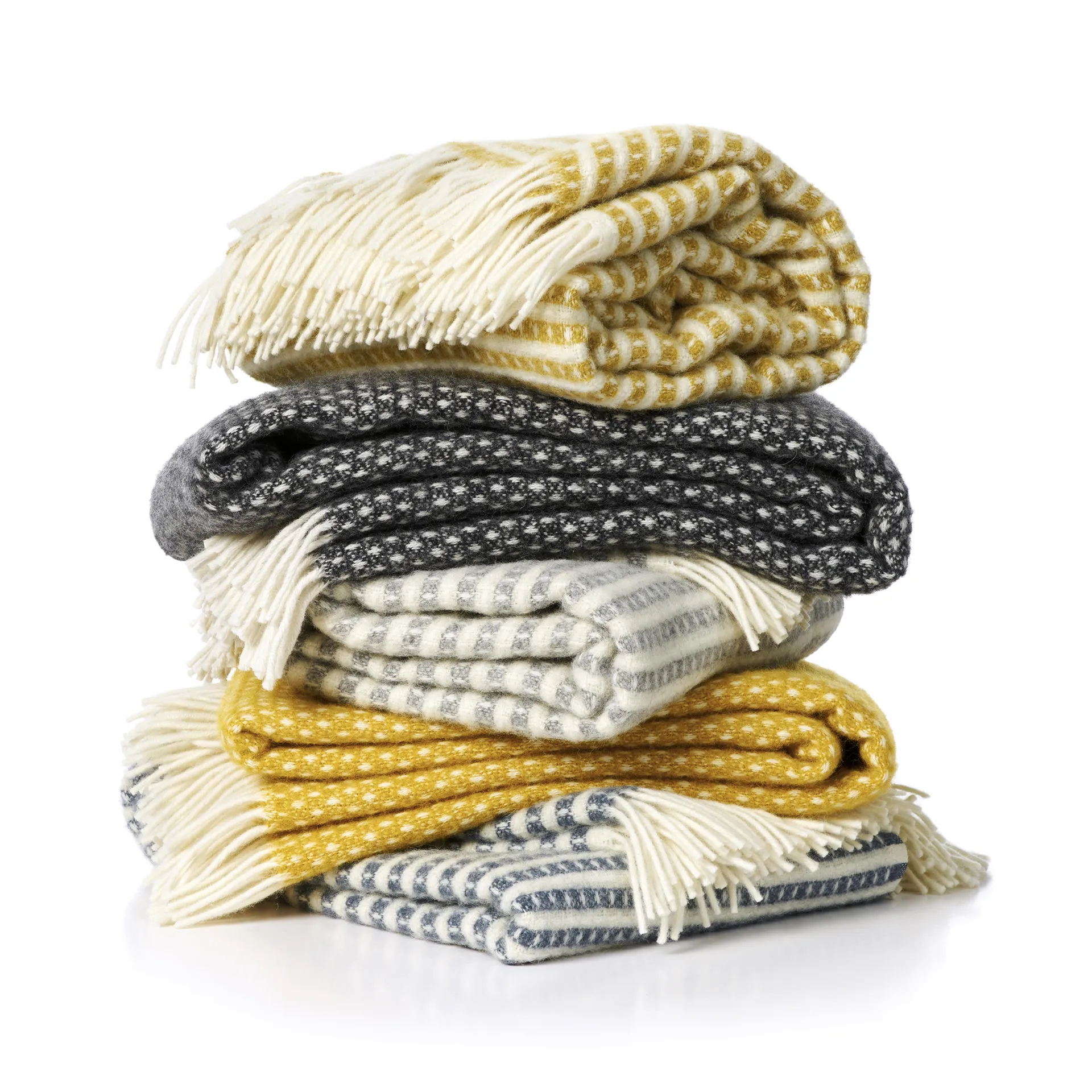 Plaid en laine Knut, jaune Klippan Yllefabrik