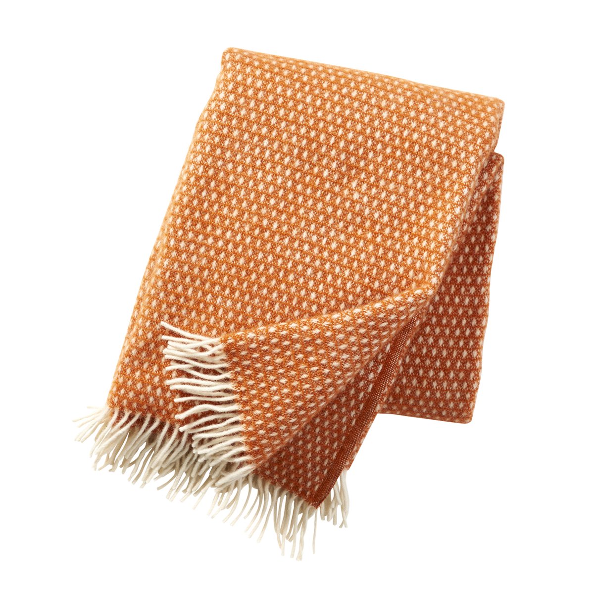 Klippan Yllefabrik Plaid en laine Knut orange | Design Scandinave | Plaids & couvertures en laine | Orange