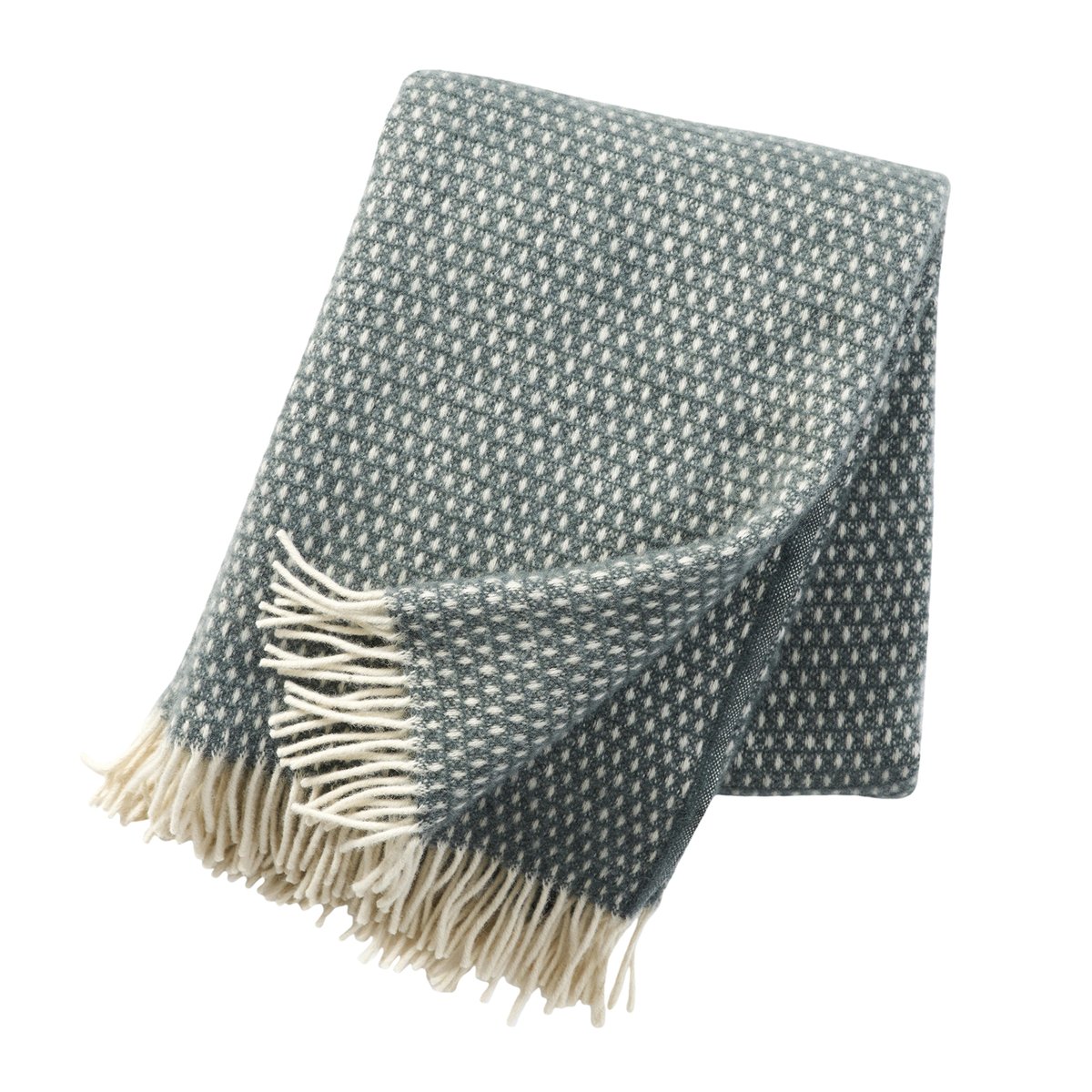Klippan Yllefabrik Plaid en laine Knut vert | Design Scandinave | Plaids & couvertures en laine | Vert