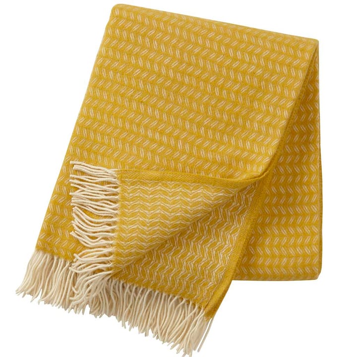 Plaid en laine Leaf, jaune Klippan Yllefabrik