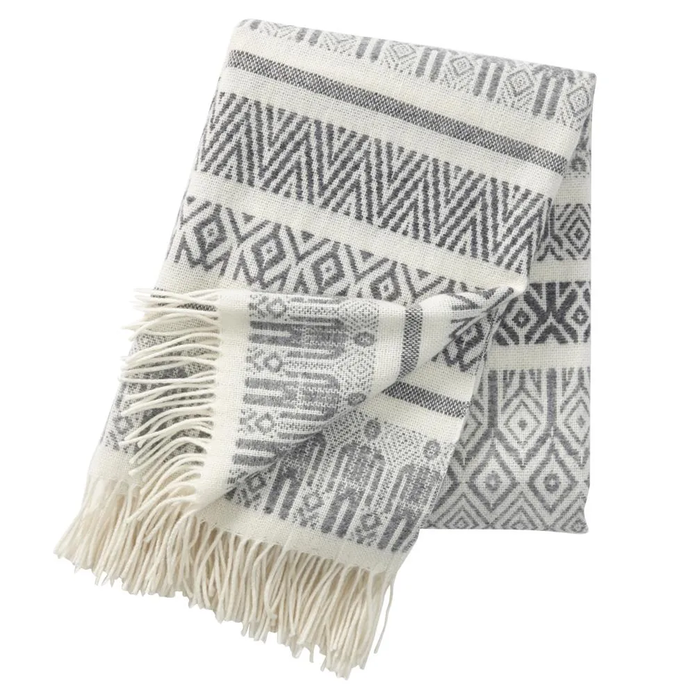 Plaid en laine Man and wife, gris Klippan Yllefabrik