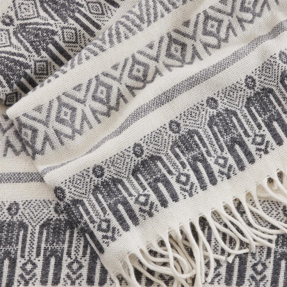 Plaid en laine Man and wife, gris Klippan Yllefabrik