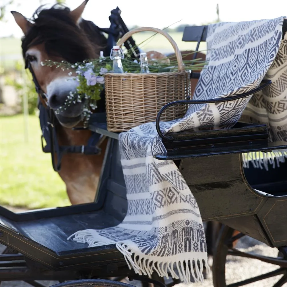 Plaid en laine Man and wife, gris Klippan Yllefabrik