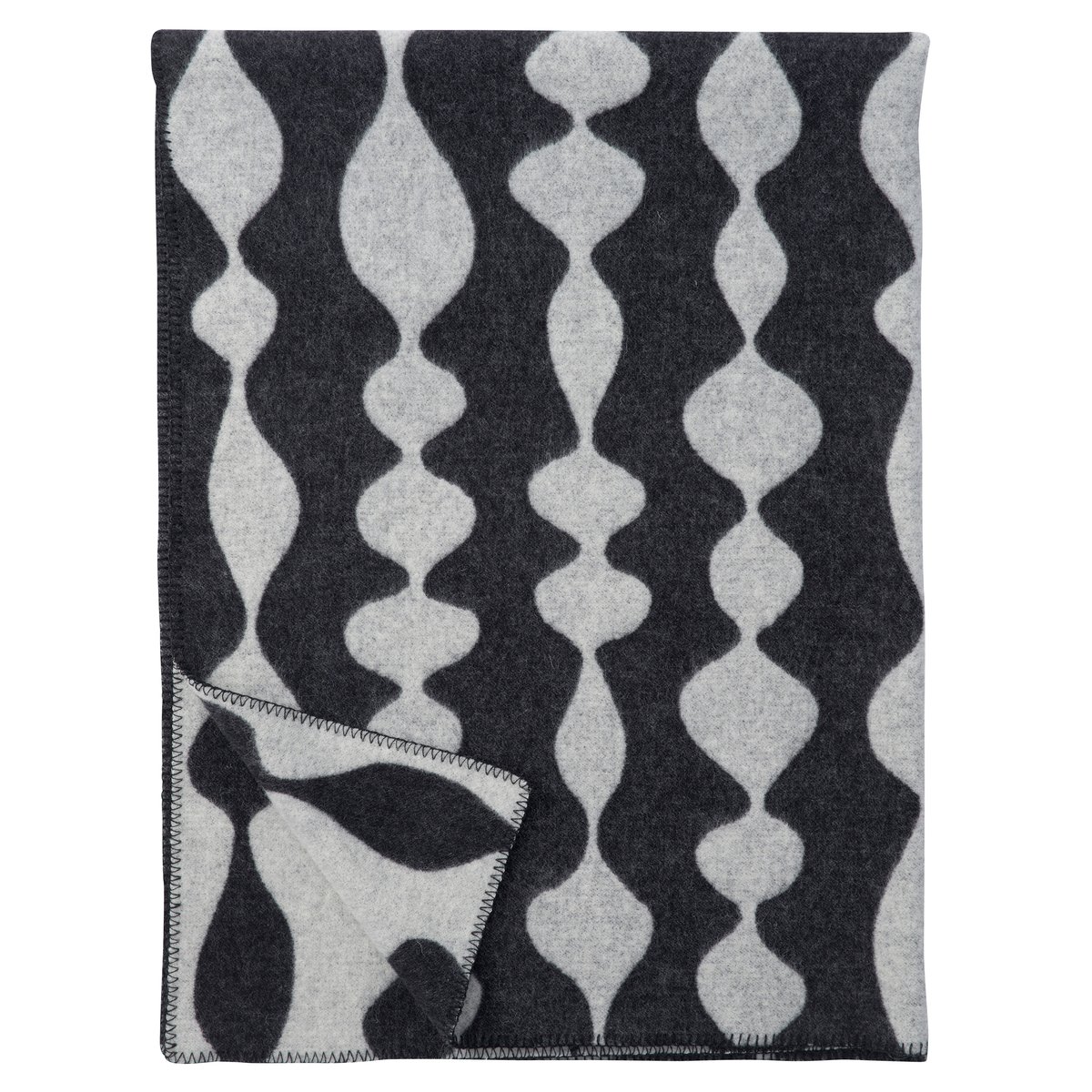 Klippan Yllefabrik Plaid en laine Margaret Rose noir