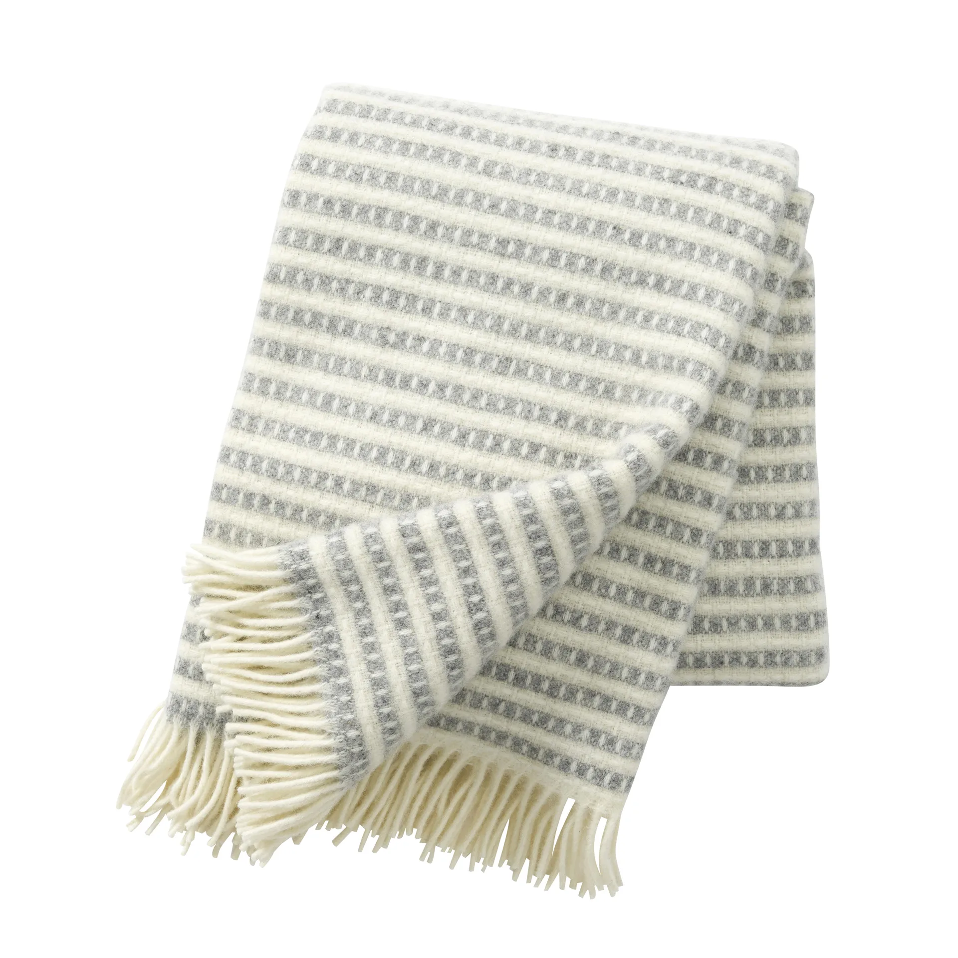 Plaid en laine Olle, gris clair Klippan Yllefabrik