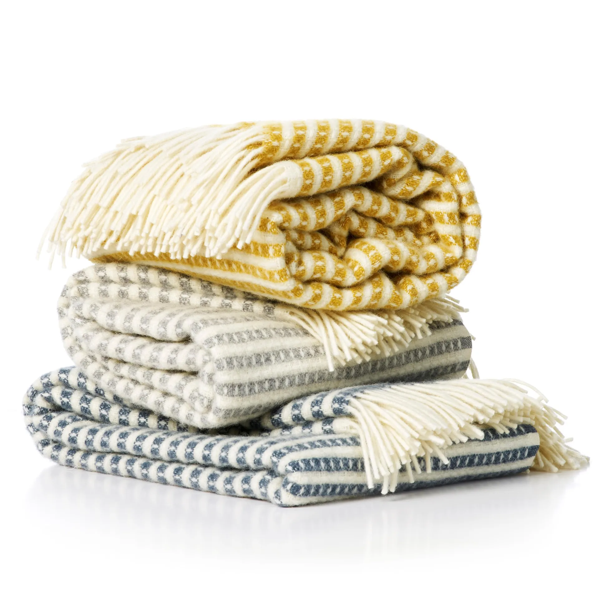 Plaid en laine Olle, gris clair Klippan Yllefabrik