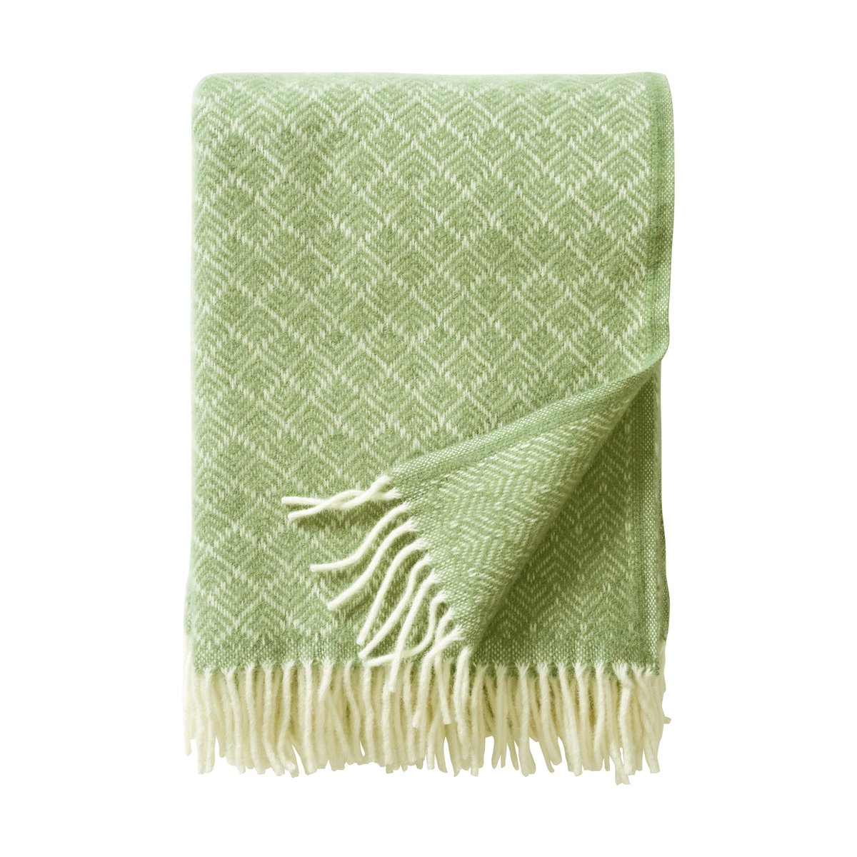 Klippan Yllefabrik Plaid en laine Pampas 130x200 cm Vert