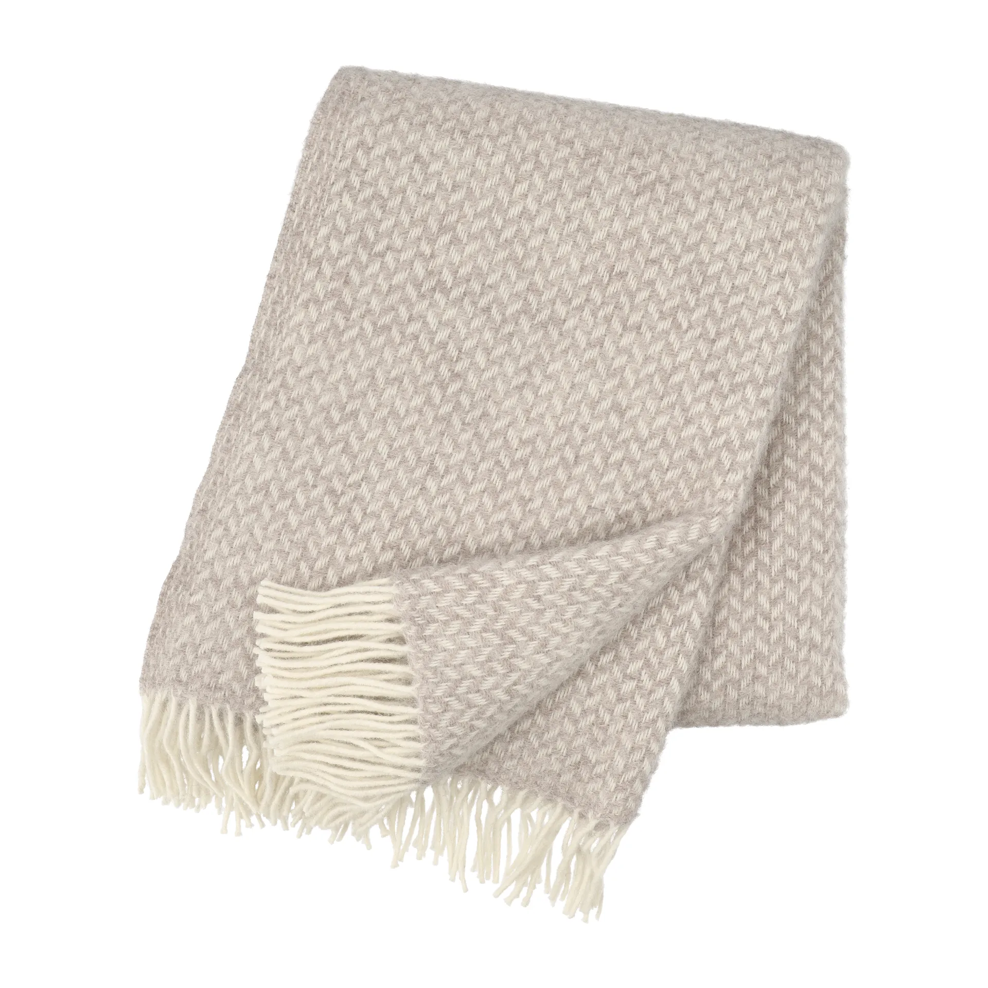 Plaid en laine Polka, Beige Klippan Yllefabrik