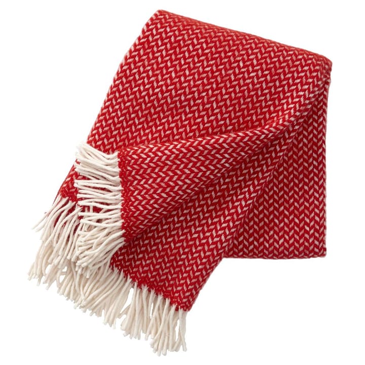 Plaid en laine Polka - rouge - Klippan Yllefabrik