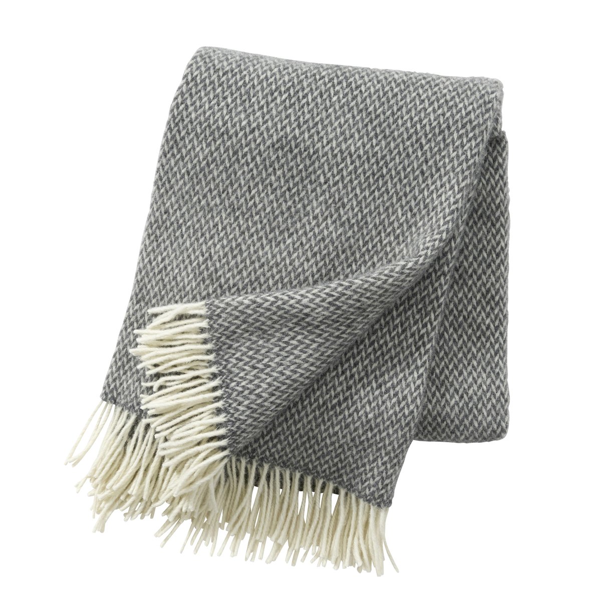 Klippan Yllefabrik Plaid en laine Pulse gris | Design Scandinave | Plaids & couvertures en laine | Gris