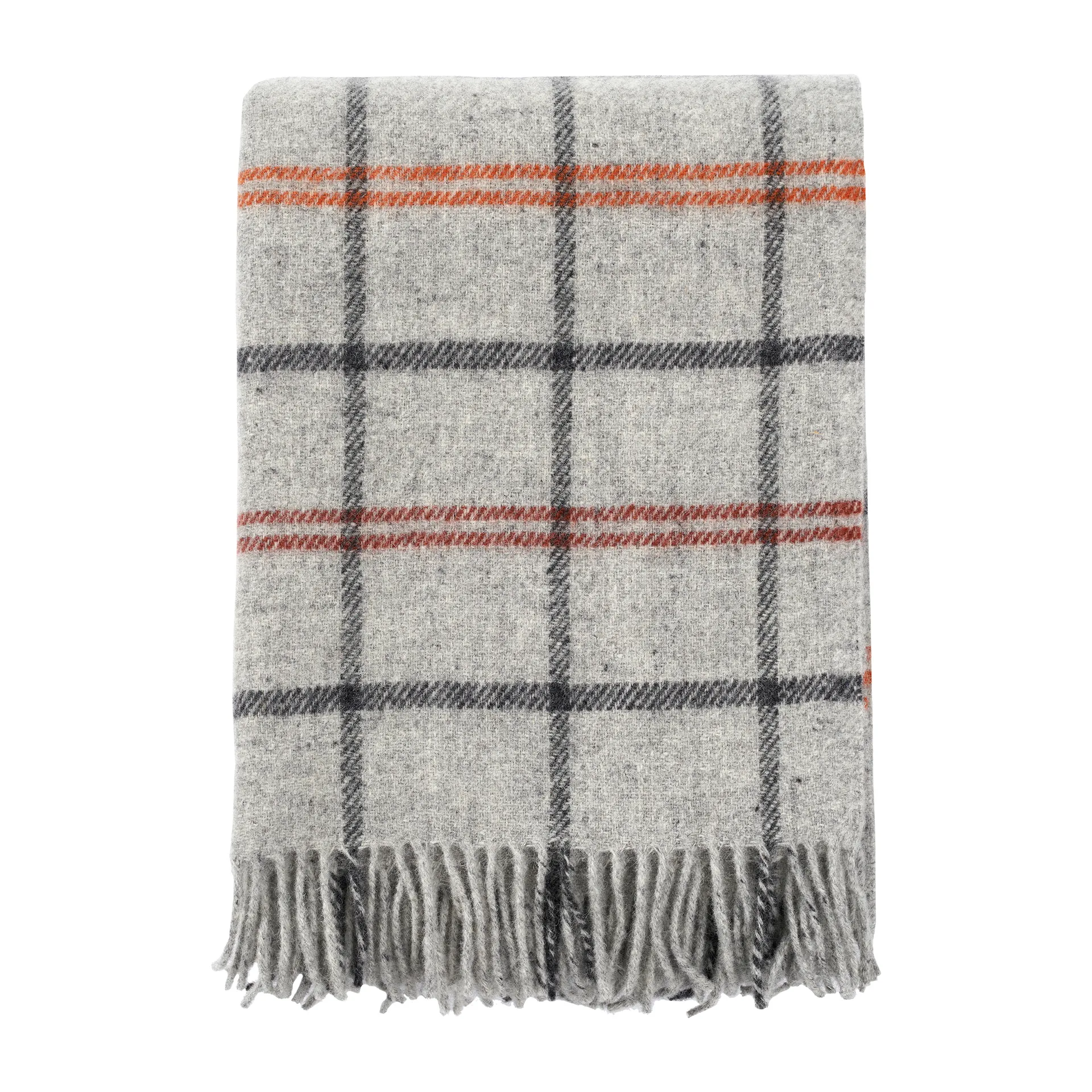 Plaid en laine Tartan 130x200 cm, Gris clair Klippan Yllefabrik