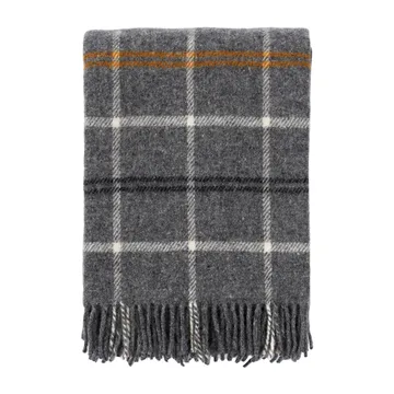 Plaid en laine Tartan 130x200 cm - Gris foncé - Klippan Yllefabrik